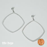 Hoops Square Plain Earrings Mexican Sterling Silver